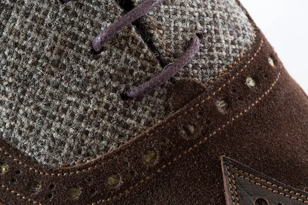 A close-up shot of various casual shoe materials, including leather, canvas, and suede. The shot highlights the texture and detail of each material, showcasing their unique qualities.