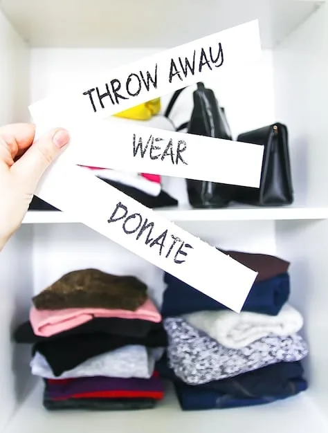 A rack of clothes organized into pre-planned outfit formulas, each labeled with a description of the style and occasion it's designed for. The outfits are color-coordinated and accessorized, showcasing the ease and efficiency of having go-to combinations ready to wear.