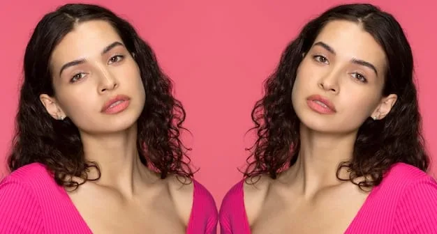 A split image showing two different eyebrow styles: on the left, an overly sculpted and artificial brow; on the right, a natural, slightly textured brow. The contrast emphasizes the shift towards more natural-looking brows.