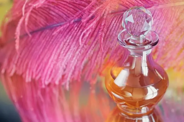 A close-up shot of various perfume bottles with different fragrance notes displayed. The image emphasizes the layering of scents and how they evolve over time, helping viewers understand the complexity of fragrance composition.