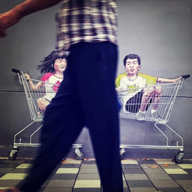 A split image showing two contrasting shopping experiences: on one side, a crowded, generic retail store with racks of identical clothing; on the other side, a bright, modern studio where a customer is collaborating with a designer on a custom garment. The image highlights the shift from mass-produced fashion to individualized creations.