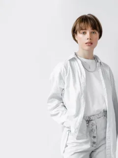 woman with Gender-Neutral Fashion.
