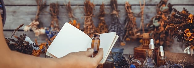 A perfume selection displayed on a wooden shelf, categorizing fragrances by personality type (Romantic, Adventurer, Sophisticate), with corresponding notes and ingredients highlighted.