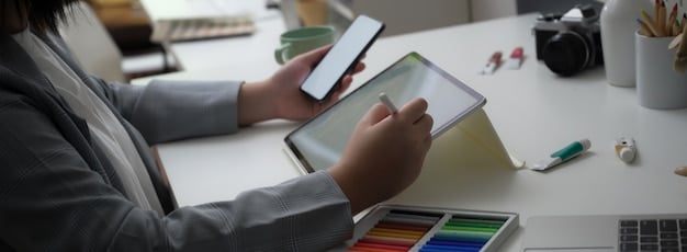 A person using a tablet to design custom sneakers, choosing colors, materials, and patterns on a 3D model of the shoe. The image highlights the role of technology in enabling consumers to visualize and create personalized products.