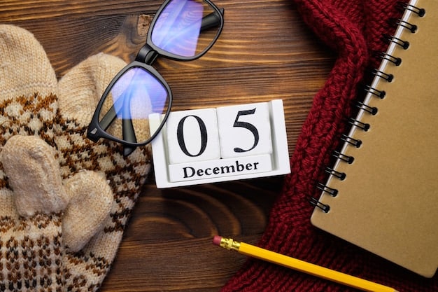 Close-up of a calendar highlighting specific dates known for retail clearance events, such as end-of-season sales and holiday clearances. The calendar is on a desk with a shopping bag in the background.