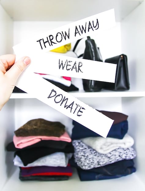 A rack of clothes organized into pre-planned outfit formulas, each labeled with a description of the style and occasion it's designed for. The outfits are color-coordinated and accessorized, showcasing the ease and efficiency of having go-to combinations ready to wear.