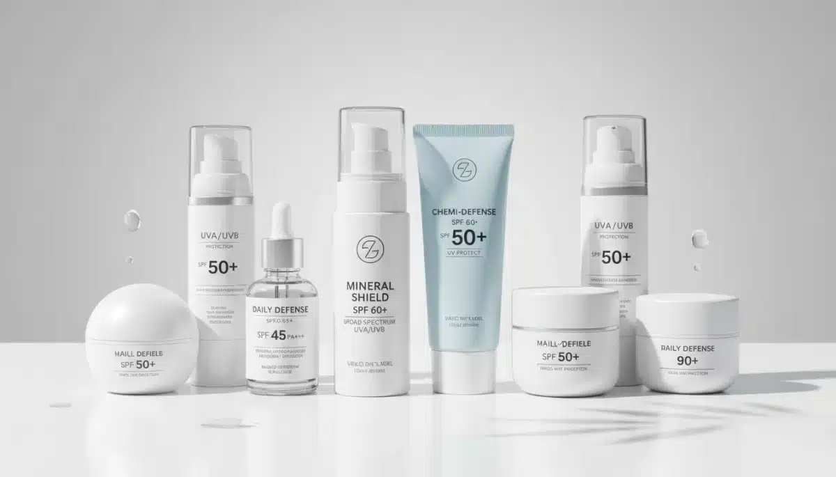 Assortment of high SPF broad-spectrum sunscreens for 2026