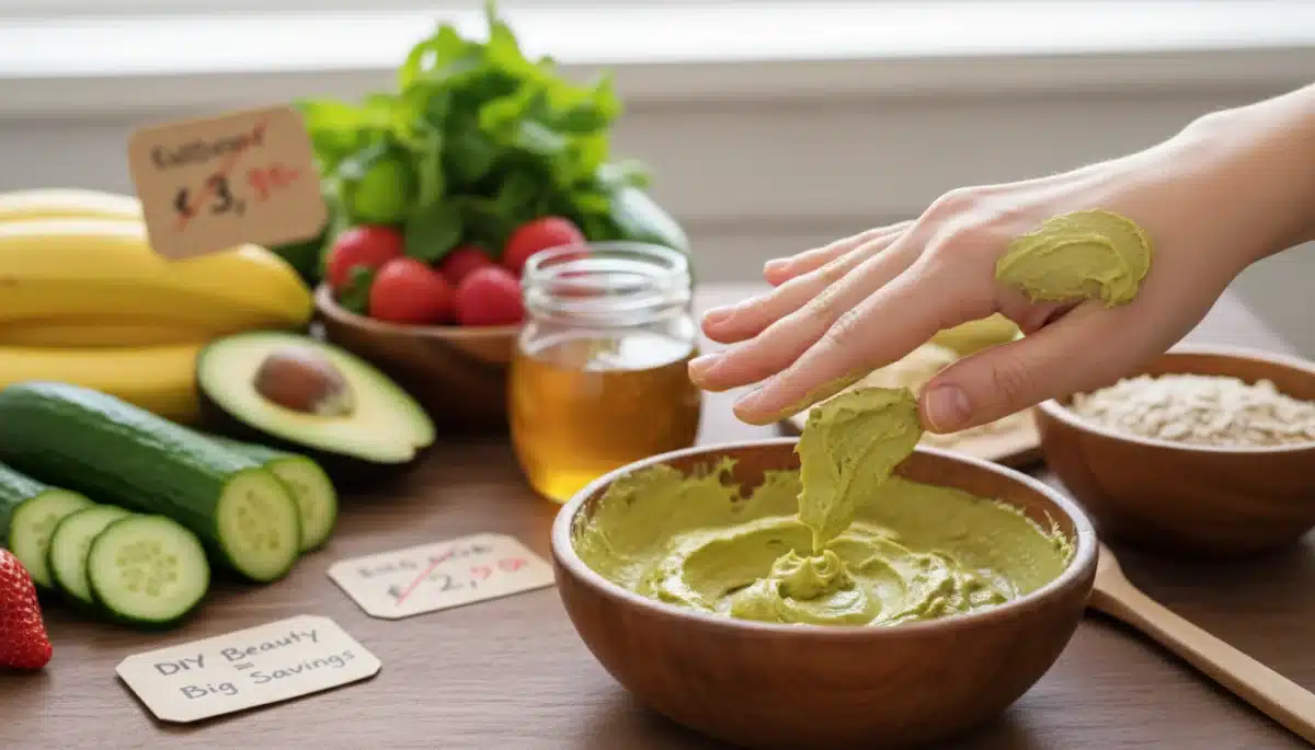 Hand applying DIY face mask with natural ingredients