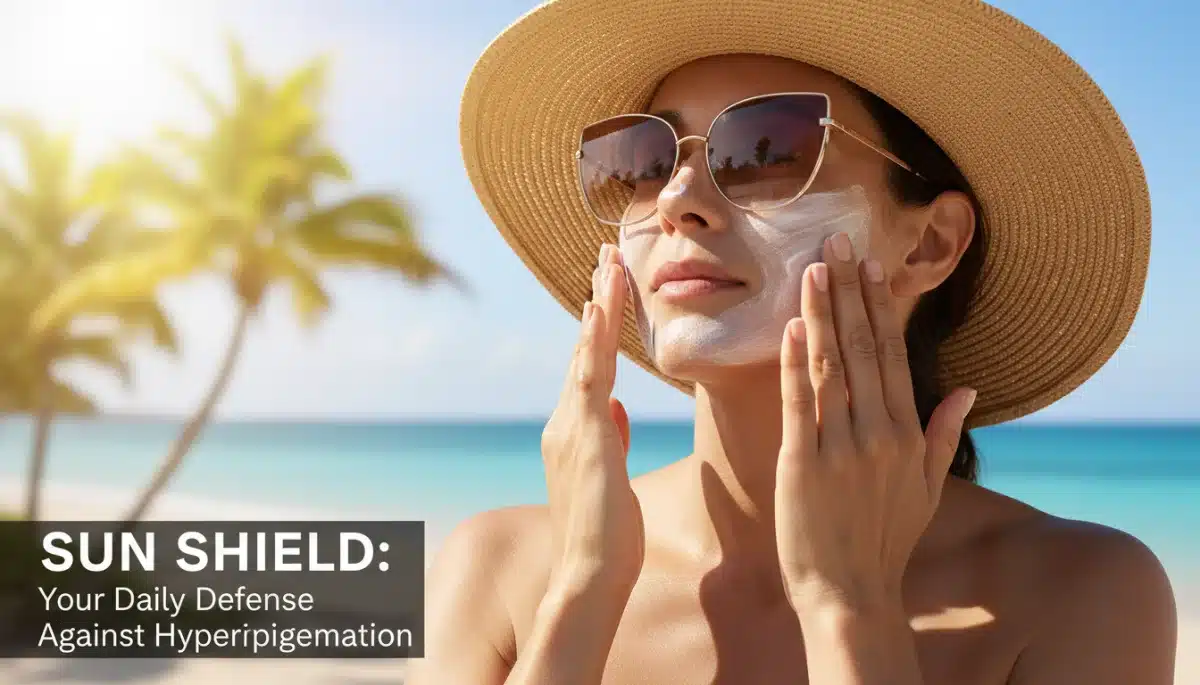 Applying sunscreen for hyperpigmentation prevention