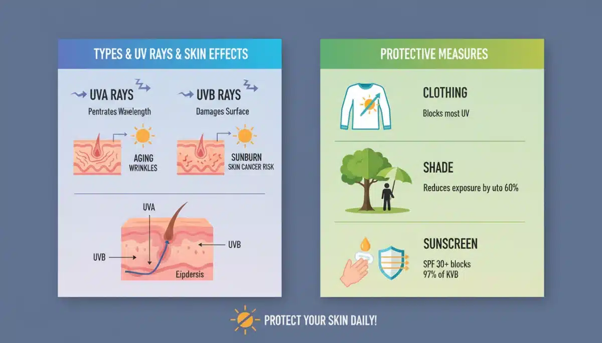 Infographic explaining UV rays and effective protection methods