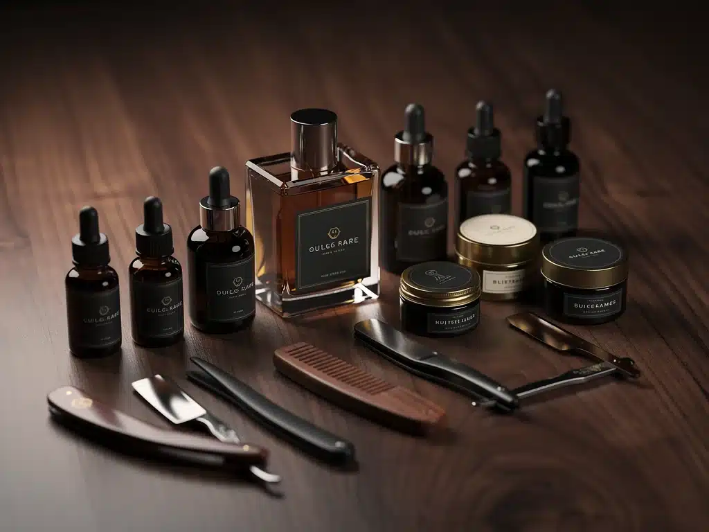 High-end men's grooming products, perfumes and balms